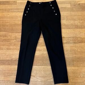 Perse black steam punk style high-rise pants size 8
 b31